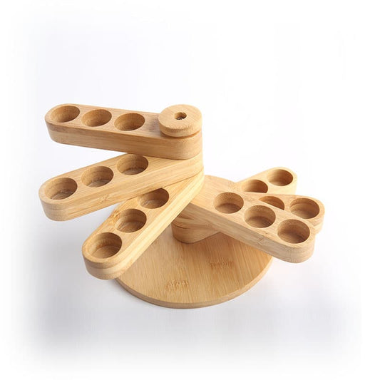 Bamboo Rotating Essential Oil Stand (10ML Bottles)